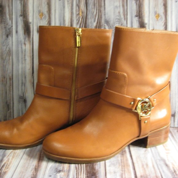 MICHAEL KORS STACKED HEEL BOOTS - SZ. 8-8.5 - Picture 1 of 7